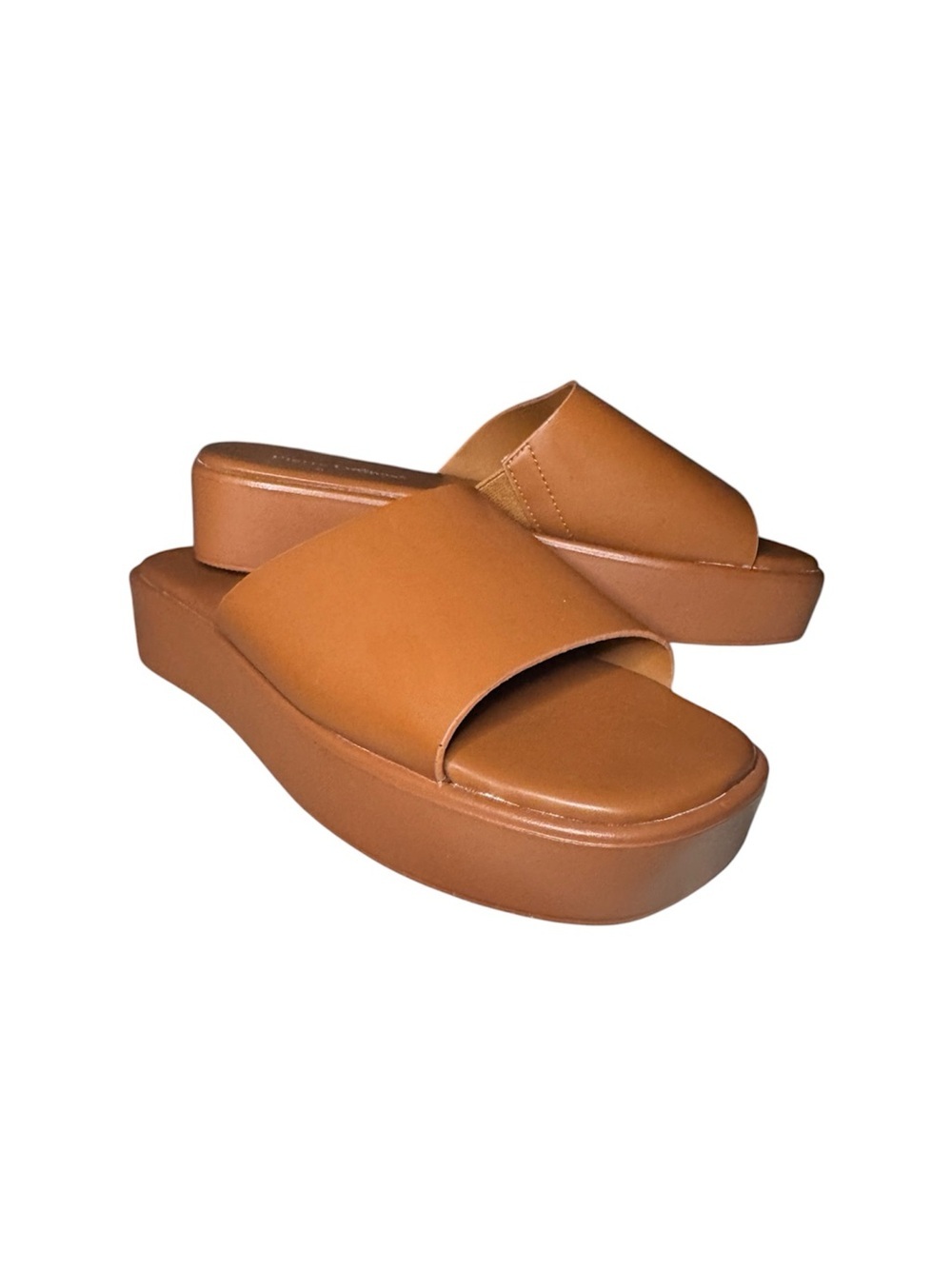 Pierre Dumas Tan Platform Slide Sandals